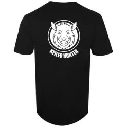 T-Shirt noir 100% coton manches courtes logo 3*Keiler Hunter Discount