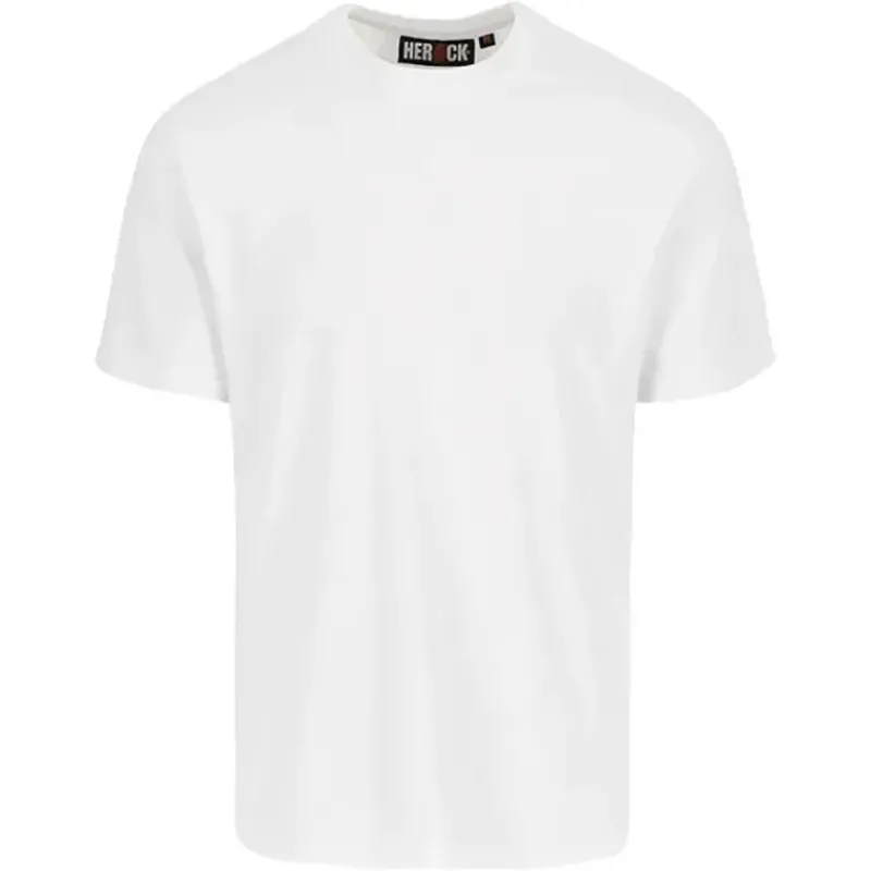 T-shirt manches courtes ® Homme - Coton 190g/m² - Col rond - Blanc*Herock Outlet
