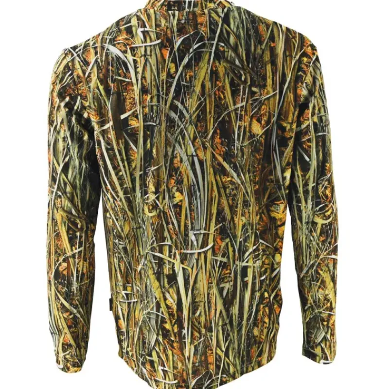 T-shirt manches longues Ghost Camo roseaux Wet polyester alvéolé*Percussion New