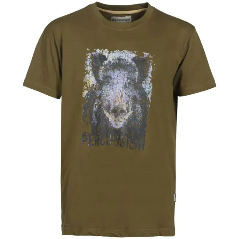 T-shirt Sanglier 100% Coton 180g/m² Col Rond*Percussion Hot