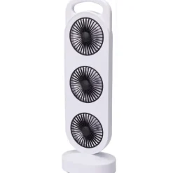 Ventilateur de table rechargeable 3 sorties - Blanc 3W* Sale