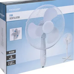 Ventilateur sur pied 17 pouces - 45W - 3 vitesses - Oscillation et inclinaison réglables - Blanc* Best