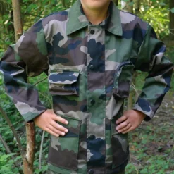 Veste chasse fermeture glissière coton polyester camo 6 à 16 ans* Outlet