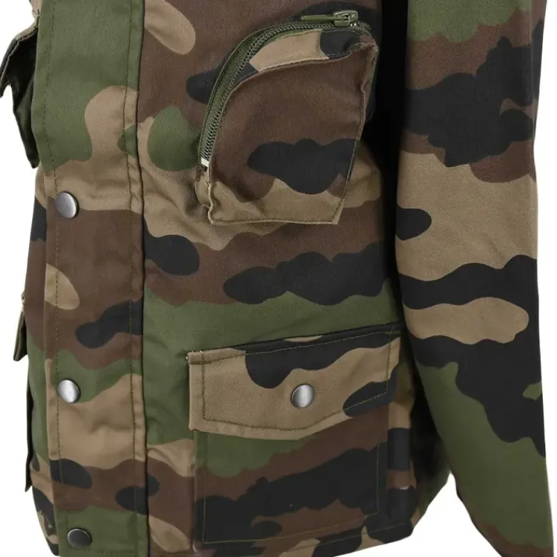 Veste chasse fermeture glissière coton polyester camo 6 à 16 ans* Outlet