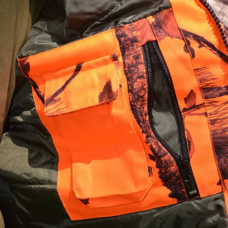 Veste de poste à capuche Warm Hunt 4 chaude camo orange M à 3XL*Treeland Clearance