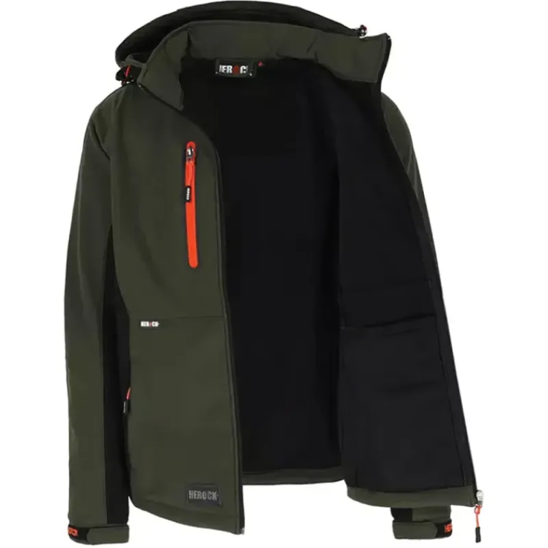 Veste Softshell Trystan Homme - Noire & Kaki - ®*Herock